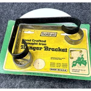 Vintage Hold All Wrought Iron Hanger Brackets Set of 2 Hand Crafted Plant Hooks